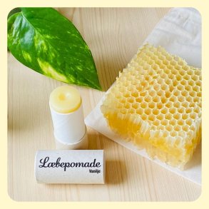 Lbepomade med vanilje  naturlig bivoks lbepomade (10 ml)